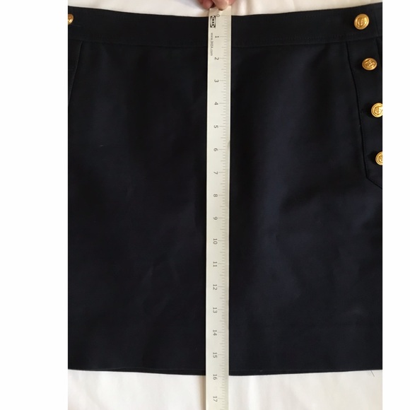 J. Crew Navy Skirt with Gold Buttons - Picture 5 of 8